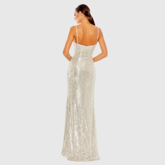 IEENA FOR MAC DUGGAL 11276 NWT Sequined Sleeveless Column Gown - Picture 2 of 8